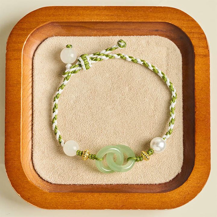 Bransoletka z zaplecionej liny z Buddha Stones, klamrą pokoju i miłością - image 3