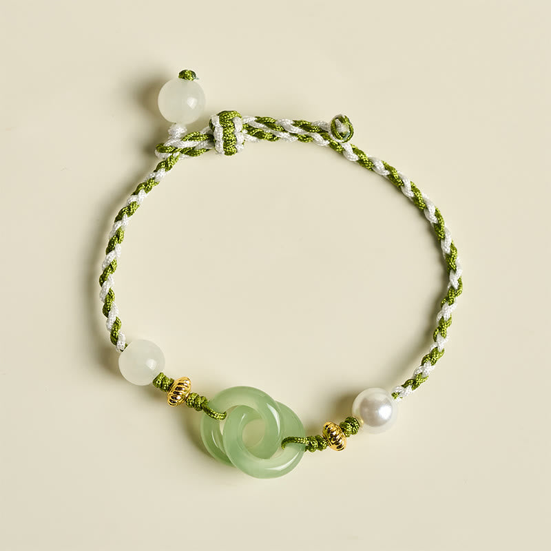 Bransoletka z zaplecionej liny z Buddha Stones, klamrą pokoju i miłością - image 2