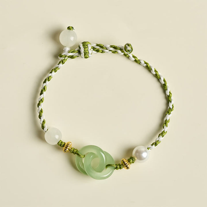 Bransoletka z zaplecionej liny z Buddha Stones, klamrą pokoju i miłością - image 2