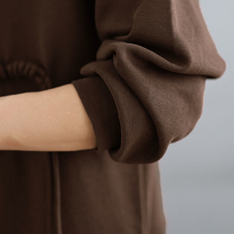 Bluza damska z długim rękawem i okrągłym dekoltem z bawełny z motywem Buddha Stones , zapinana na guziki w kształcie żaby - image 13