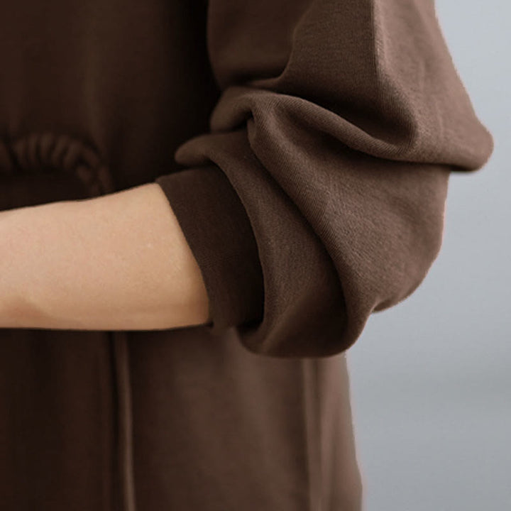 Bluza damska z długim rękawem i okrągłym dekoltem z bawełny z motywem Buddha Stones , zapinana na guziki w kształcie żaby - image 13