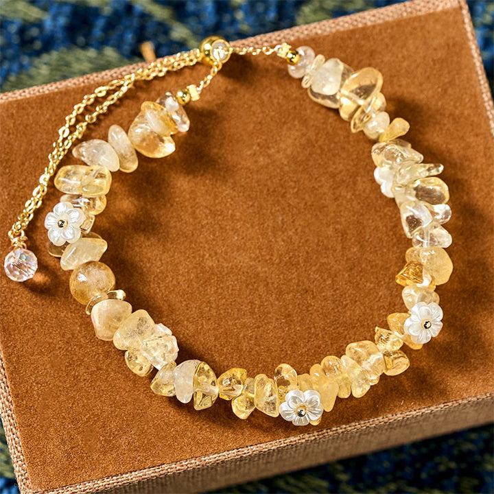 Bransoletka z nieregularnym wzorem kwiatów z kryształu Buddha Stones z ametystem i białym kryształem - image 28