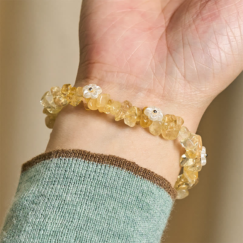 Bransoletka z nieregularnym wzorem kwiatów z kryształu Buddha Stones z ametystem i białym kryształem - image 31