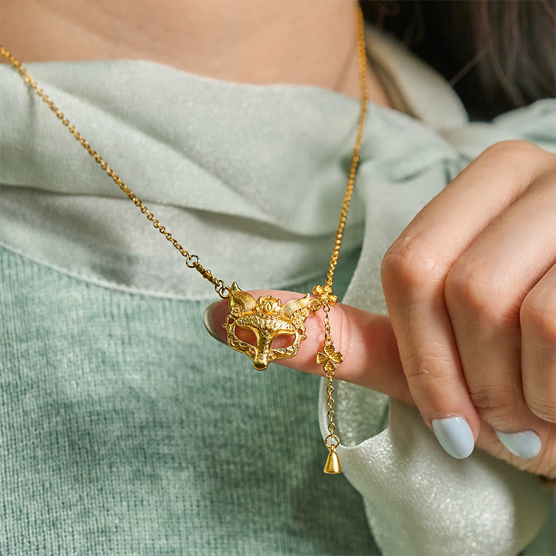 Naszyjnik z wisiorkiem z frędzlami i motywem kwiatu lisa, wykonany z mosiądzu platerowanego 24-karatowym złotem - image 5