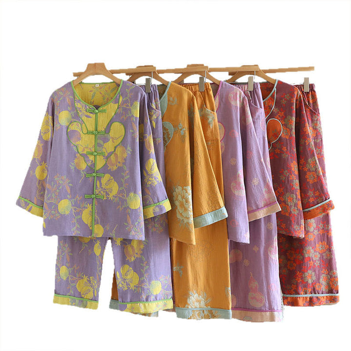 Buddha Stones, 2 sztuki, kardigan z nadrukiem żaby, długi rękaw, spodnie, kieszenie, bawełniany komplet  - image 26