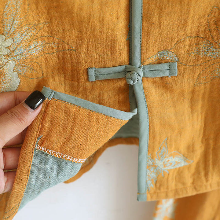 Buddha Stones, 2 sztuki, kardigan z nadrukiem żaby, długi rękaw, spodnie, kieszenie, bawełniany komplet  - image 11