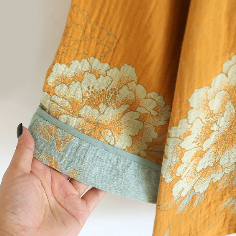 Buddha Stones, 2 sztuki, kardigan z nadrukiem żaby, długi rękaw, spodnie, kieszenie, bawełniany komplet  - image 6