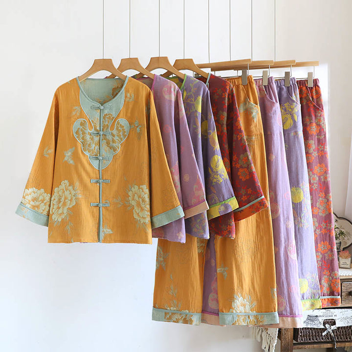 Buddha Stones, 2 sztuki, kardigan z nadrukiem żaby, długi rękaw, spodnie, kieszenie, bawełniany komplet  - image 24