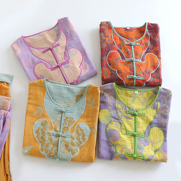 Buddha Stones, 2 sztuki, kardigan z nadrukiem żaby, długi rękaw, spodnie, kieszenie, bawełniany komplet  - image 23