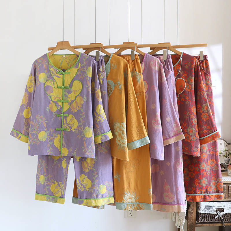 Buddha Stones, 2 sztuki, kardigan z nadrukiem żaby, długi rękaw, spodnie, kieszenie, bawełniany komplet  - image 25