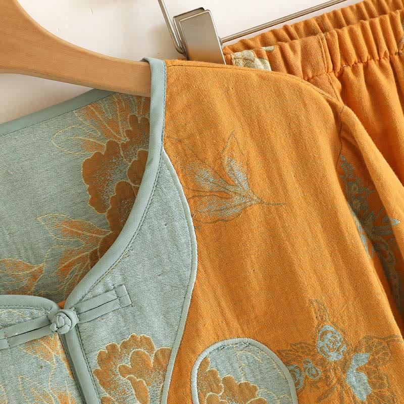 Buddha Stones, 2 sztuki, kardigan z nadrukiem żaby, długi rękaw, spodnie, kieszenie, bawełniany komplet  - image 4