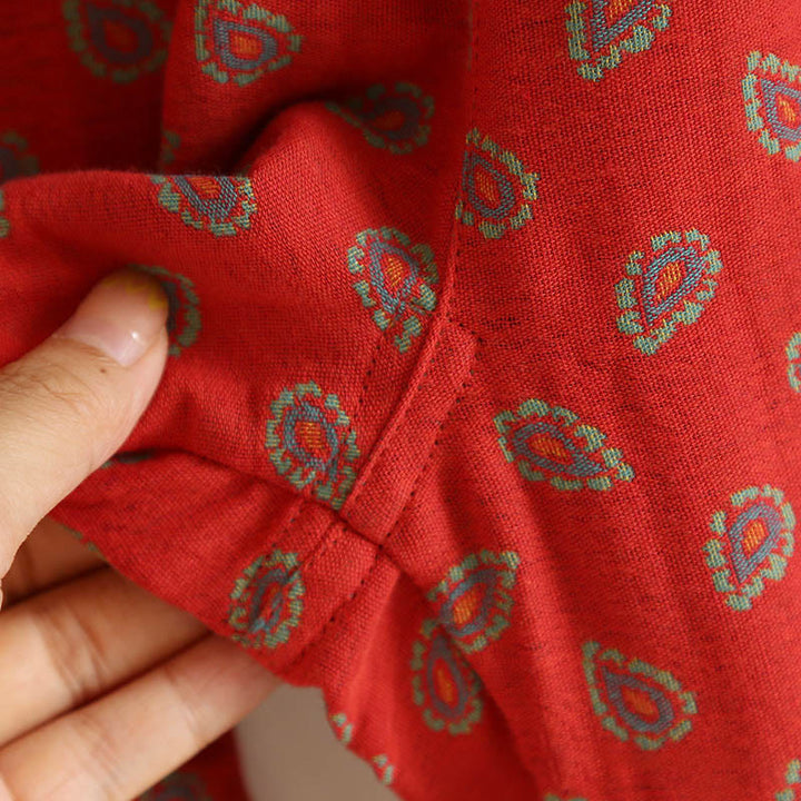 Buddha Stones, 2 sztuki, kolorowa, kwiatowa koszula z długim rękawem i guzikami żaby, komplet z czystej bawełny  - image 14