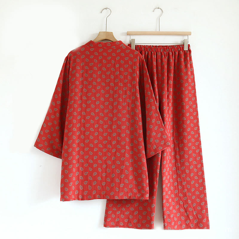 Buddha Stones, 2 sztuki, kolorowa, kwiatowa koszula z długim rękawem i guzikami żaby, komplet z czystej bawełny  - image 6