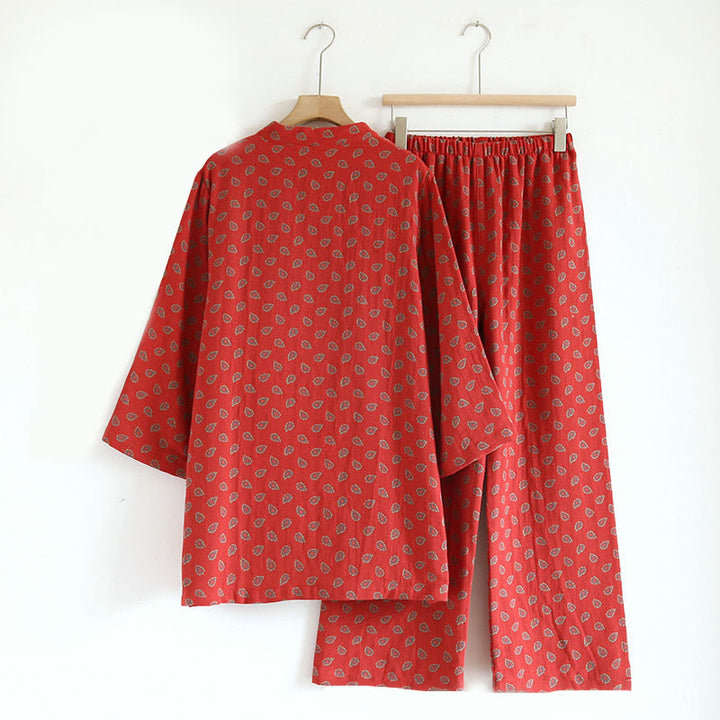 Buddha Stones, 2 sztuki, kolorowa, kwiatowa koszula z długim rękawem i guzikami żaby, komplet z czystej bawełny  - image 6