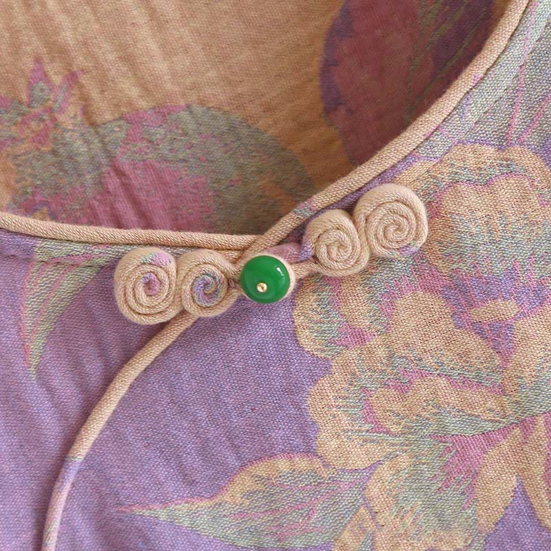 Buddha Stones, 2 sztuki, kwiatowy wzór, koszula z długim rękawem, okrągły dekolt, spodnie zapinane na guziki, komplet bawełniany  - image 10