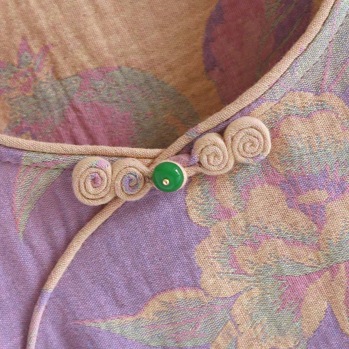 Buddha Stones, 2 sztuki, kwiatowy wzór, koszula z długim rękawem, okrągły dekolt, spodnie zapinane na guziki, komplet bawełniany  - image 10