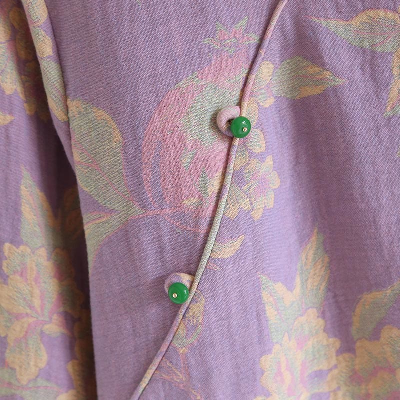 Buddha Stones, 2 sztuki, kwiatowy wzór, koszula z długim rękawem, okrągły dekolt, spodnie zapinane na guziki, komplet bawełniany  - image 11