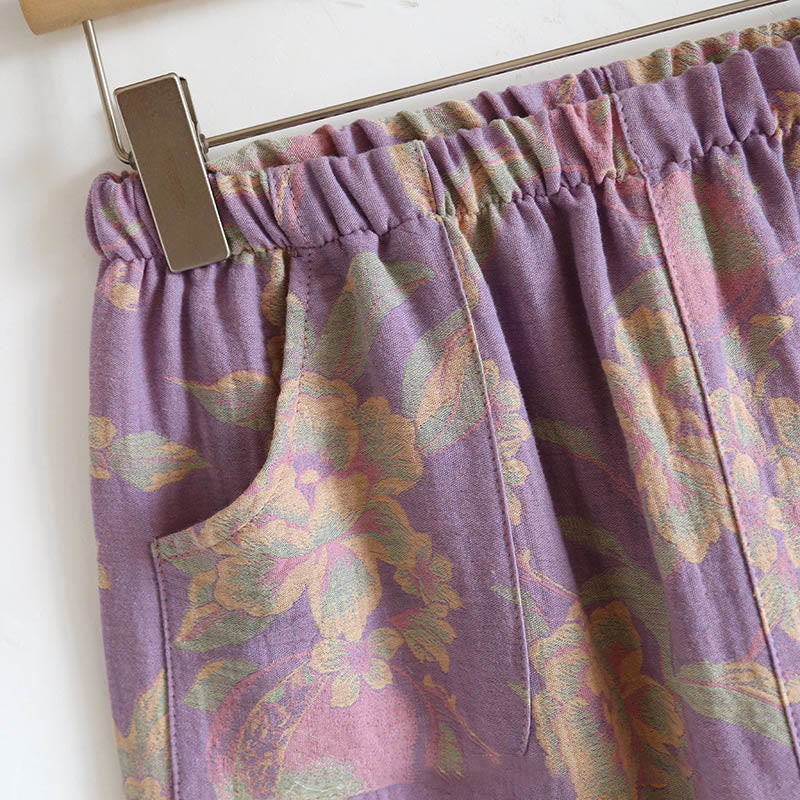 Buddha Stones, 2 sztuki, kwiatowy wzór, koszula z długim rękawem, okrągły dekolt, spodnie zapinane na guziki, komplet bawełniany  - image 20