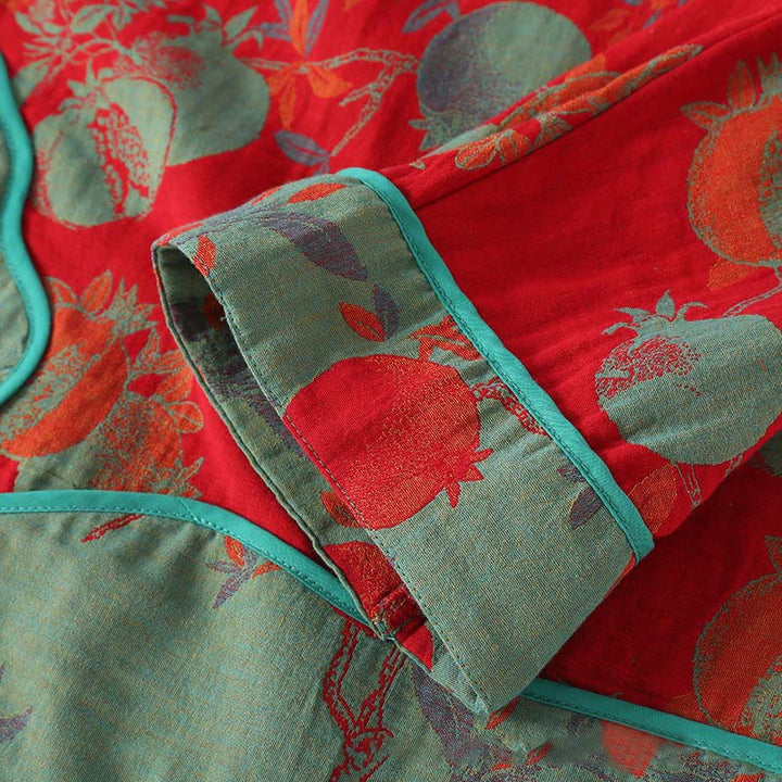 Buddha Stones, 2 sztuki, patchworkowa koszula z długim rękawem i guzikami żabki, komplet z czystej bawełny  - image 8