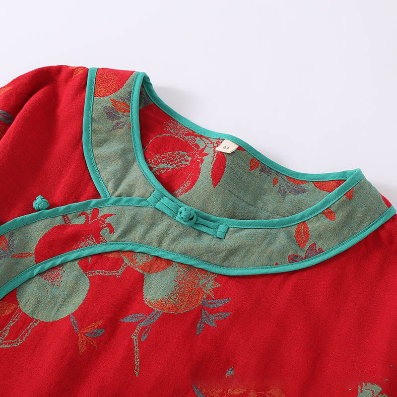 Buddha Stones, 2 sztuki, patchworkowa koszula z długim rękawem i guzikami żabki, komplet z czystej bawełny  - image 5