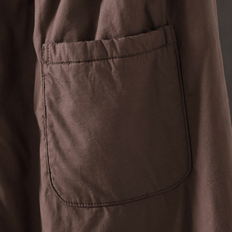 Damskie spodnie termiczne haremowe z kieszeniami i gładką bawełną Buddha Stones - image 10