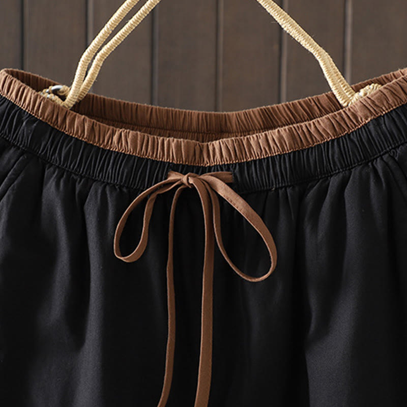 Damskie spodnie termiczne haremowe z kieszeniami i gładką bawełną Buddha Stones - image 2