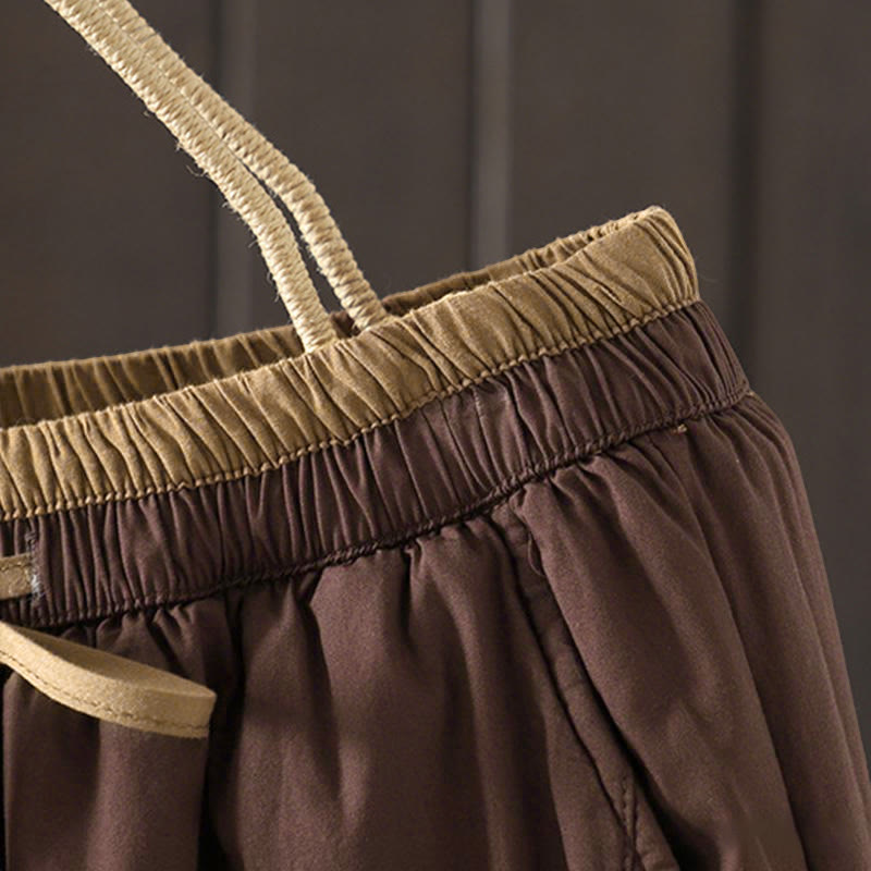 Damskie spodnie termiczne haremowe z kieszeniami i gładką bawełną Buddha Stones - image 8