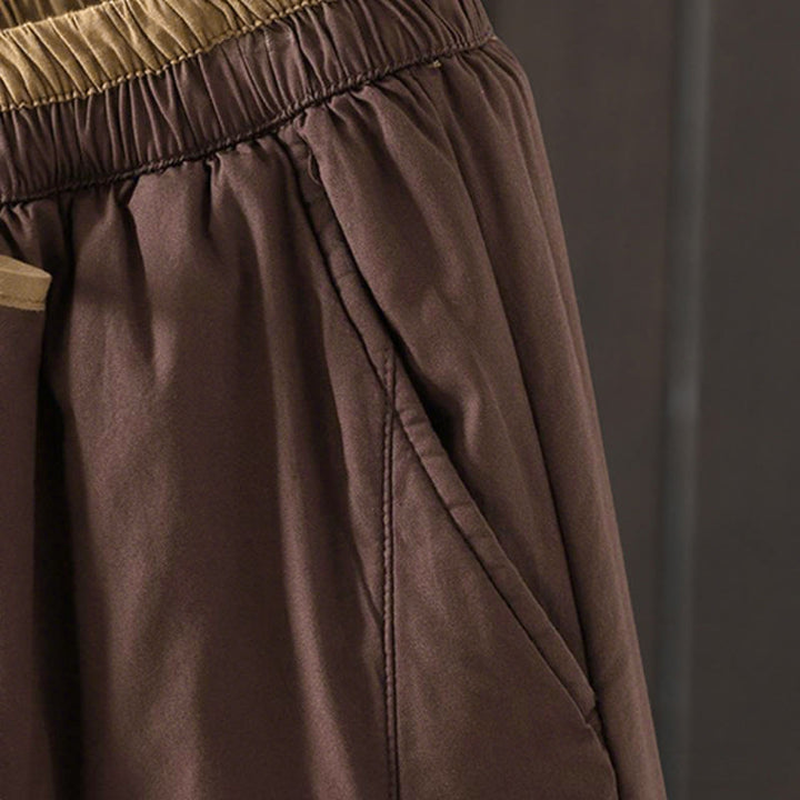 Damskie spodnie termiczne haremowe z kieszeniami i gładką bawełną Buddha Stones - image 13