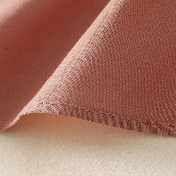 Sukienka midi z bawełny Buddha Stones w jednolitym kolorze, z długimi rękawami i kieszeniami, z klapami i guzikami - image 8