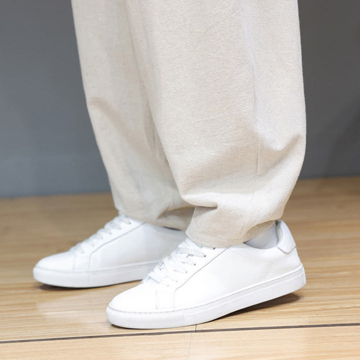 Spodnie bawełniane męskie Buddha Stones Fall Sports w jednolitym kolorze z guzikami i kieszeniami - image 23