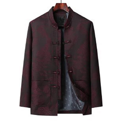 Buddha Stones, 2-częściowy zestaw dojazdowy, koszula męska z długim rękawem, spodnie, guziki żaba, komplet bawełniany - image 6