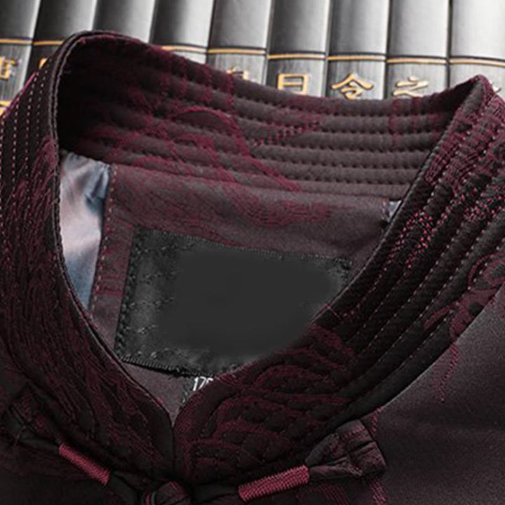 Buddha Stones, 2-częściowy zestaw dojazdowy, koszula męska z długim rękawem, spodnie, guziki żaba, komplet bawełniany - image 10