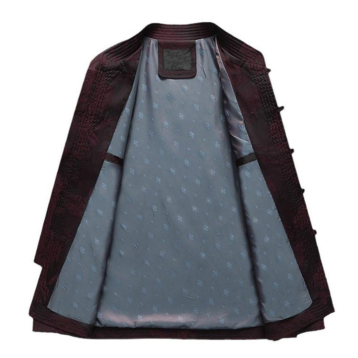 Buddha Stones, 2-częściowy zestaw dojazdowy, koszula męska z długim rękawem, spodnie, guziki żaba, komplet bawełniany - image 7