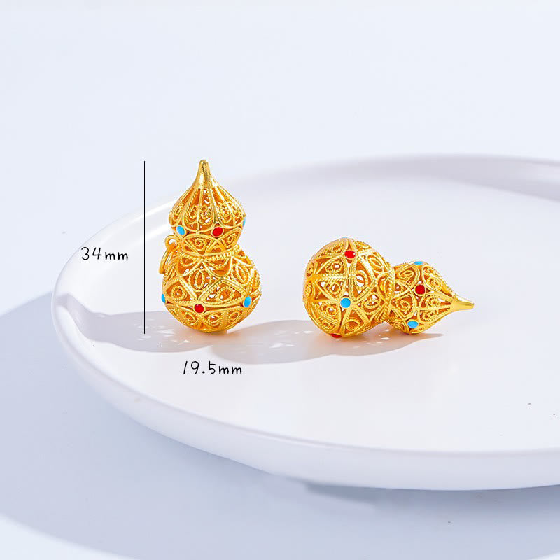 Naszyjnik z zawieszką z motywem pustej tykwy z Buddha Stones, 24-karatowym złotem, z mosiądzu, z liną - image 5