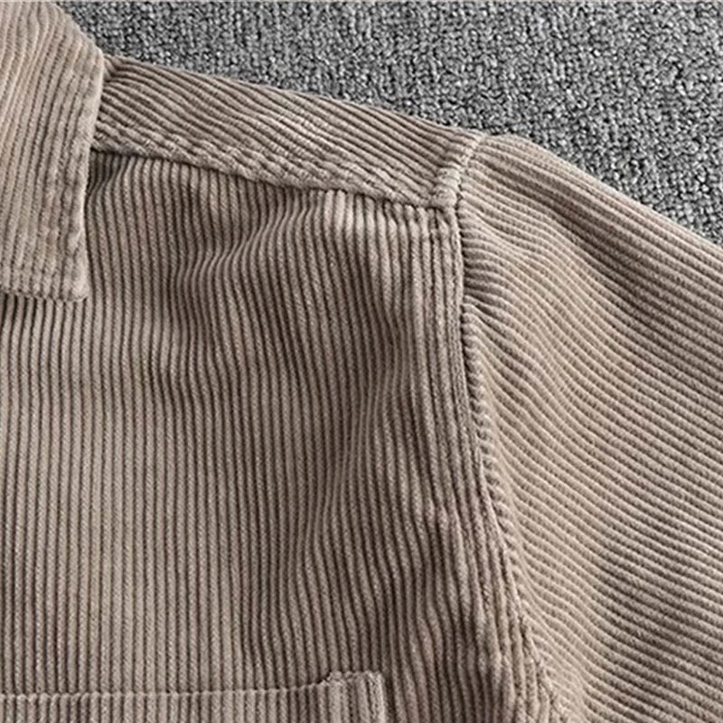 Buddha Stones Jednokolorowa jednorzędowa męska kurtka z długim rękawem i kieszeniami, zapinana na guziki - image 2