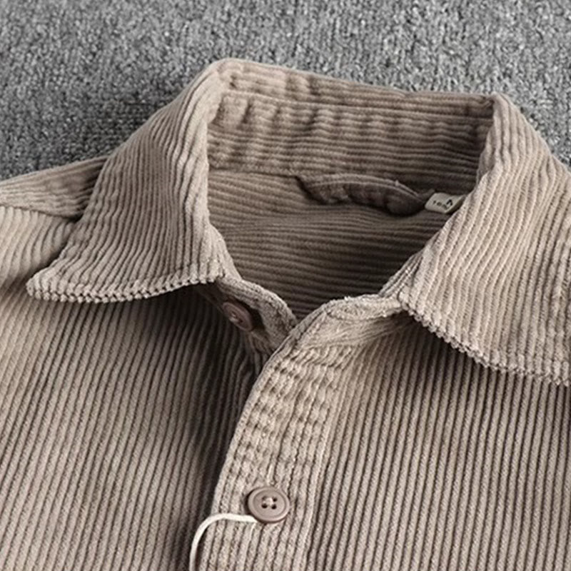 Buddha Stones Jednokolorowa jednorzędowa męska kurtka z długim rękawem i kieszeniami, zapinana na guziki - image 1