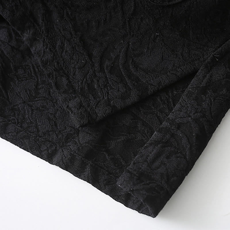 Kurtka męska z długim rękawem i kieszeniami z bawełny Buddha Stones Spring Jacquard Frog-Button - image 10