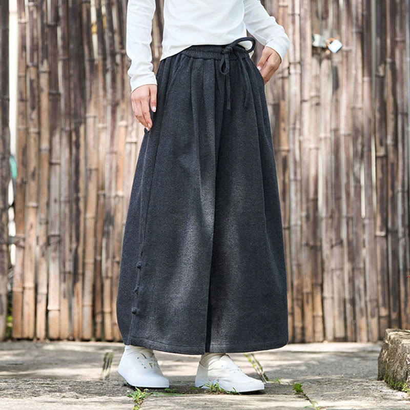 Męskie spodnie termiczne z szerokimi nogawkami i kieszeniami, z Buddha Stones , z materiału sztruksowego - image 9