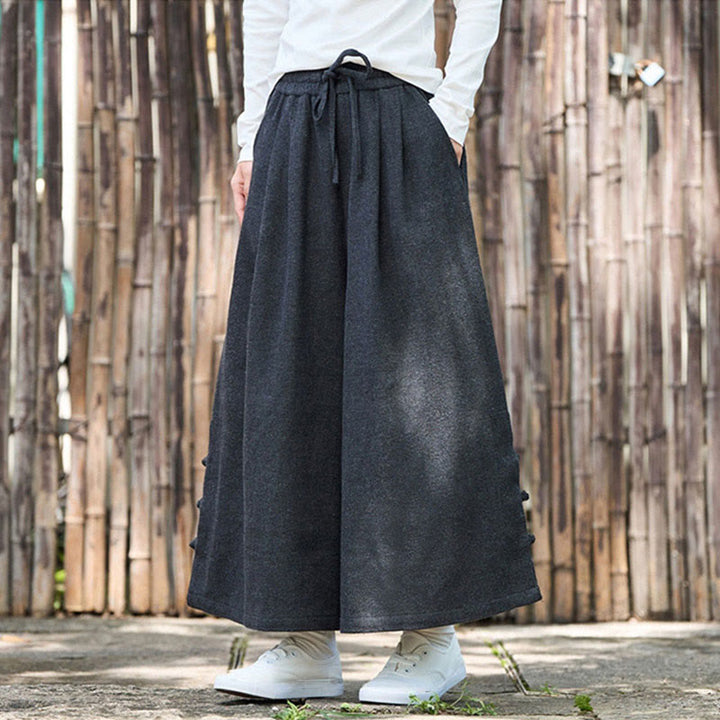 Męskie spodnie termiczne z szerokimi nogawkami i kieszeniami, z Buddha Stones , z materiału sztruksowego - image 8