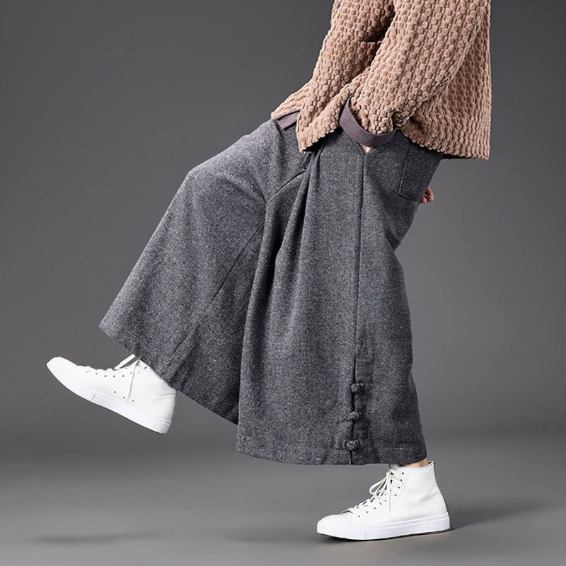 Męskie spodnie termiczne z szerokimi nogawkami i kieszeniami, z Buddha Stones , z materiału sztruksowego - image 27