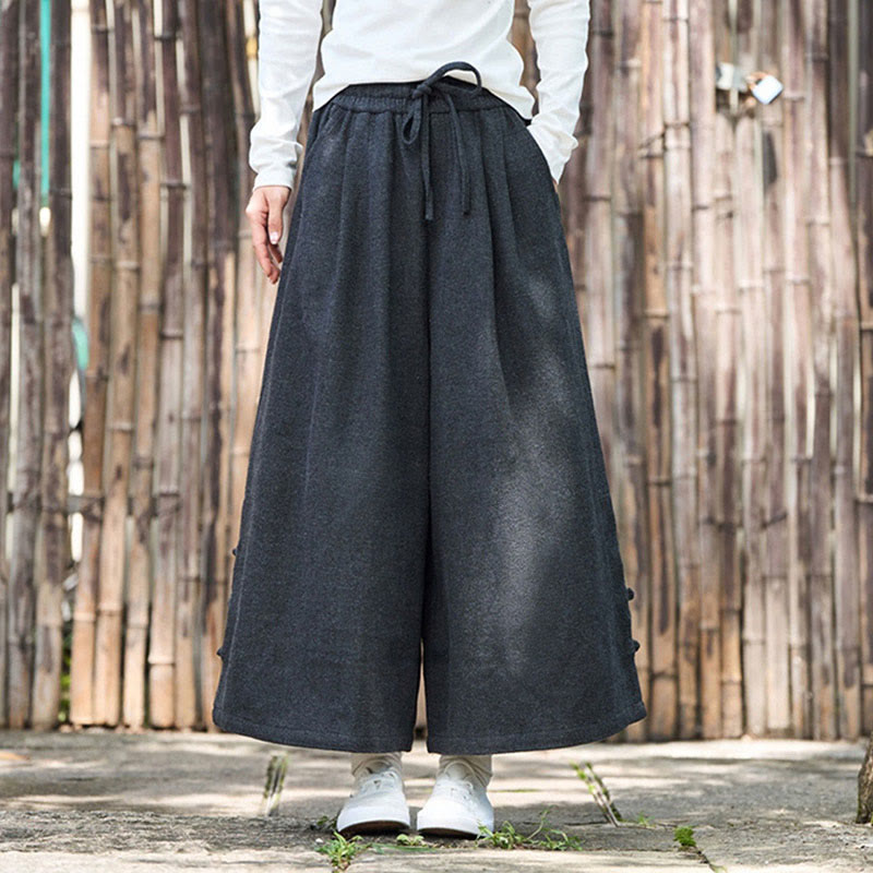 Męskie spodnie termiczne z szerokimi nogawkami i kieszeniami, z Buddha Stones , z materiału sztruksowego - image 6