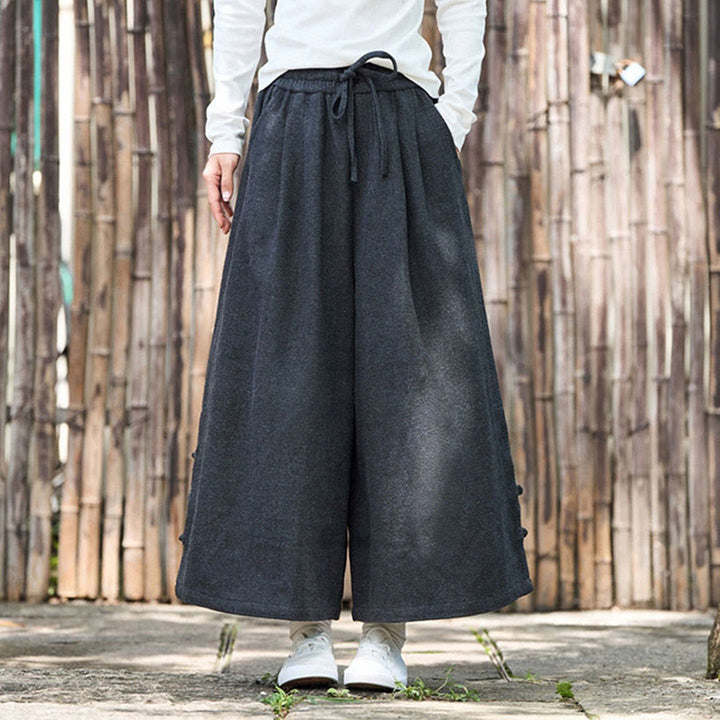 Męskie spodnie termiczne z szerokimi nogawkami i kieszeniami, z Buddha Stones , z materiału sztruksowego - image 6