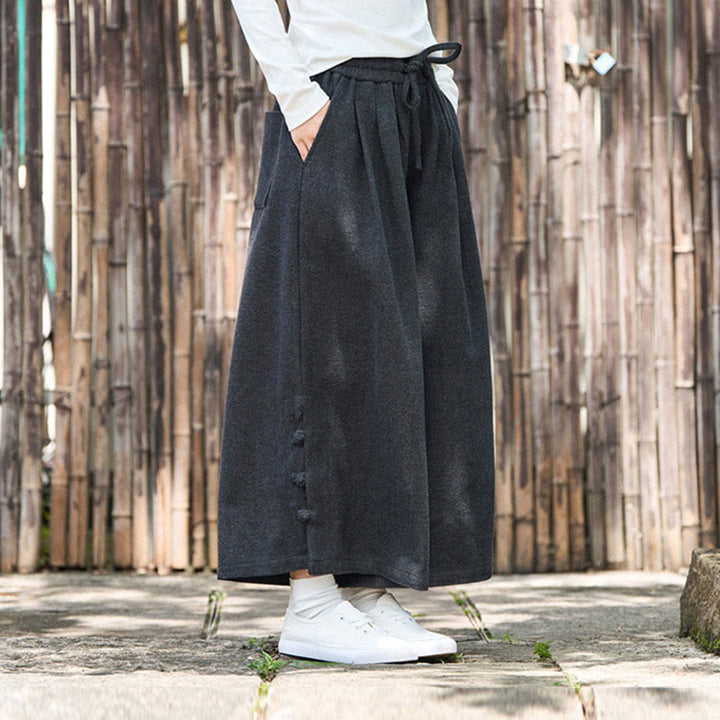 Męskie spodnie termiczne z szerokimi nogawkami i kieszeniami, z Buddha Stones , z materiału sztruksowego - image 7