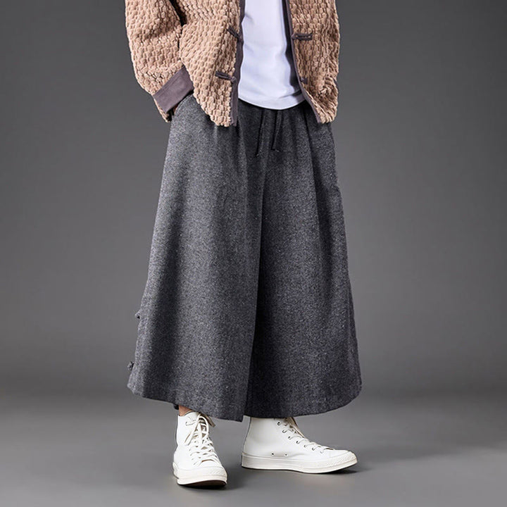 Męskie spodnie termiczne z szerokimi nogawkami i kieszeniami, z Buddha Stones , z materiału sztruksowego - image 22