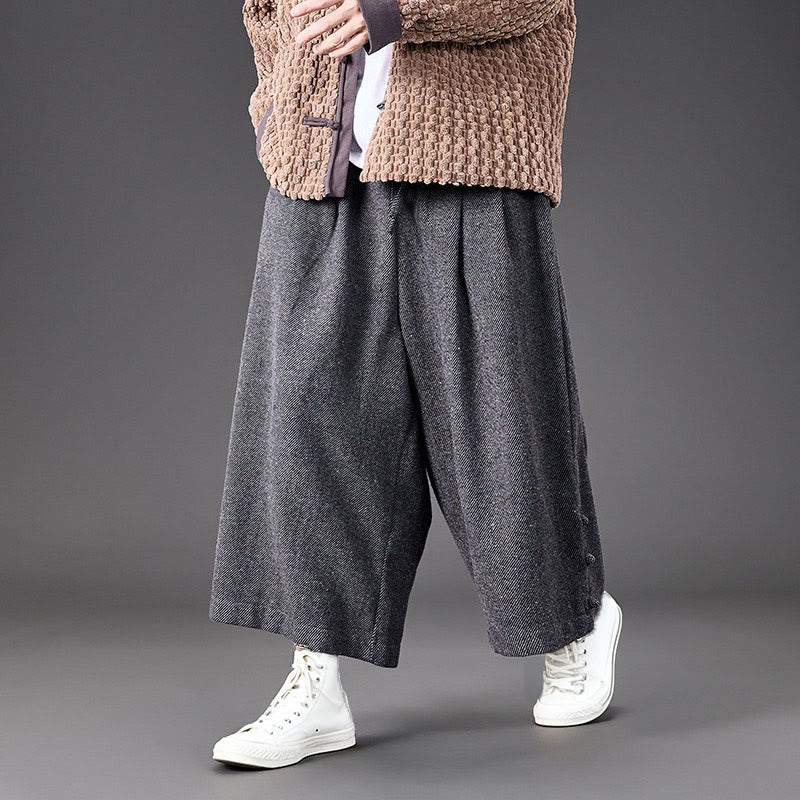 Męskie spodnie termiczne z szerokimi nogawkami i kieszeniami, z Buddha Stones , z materiału sztruksowego - DimGray - US/UK/AU46， EU56 (5XL) - image 18