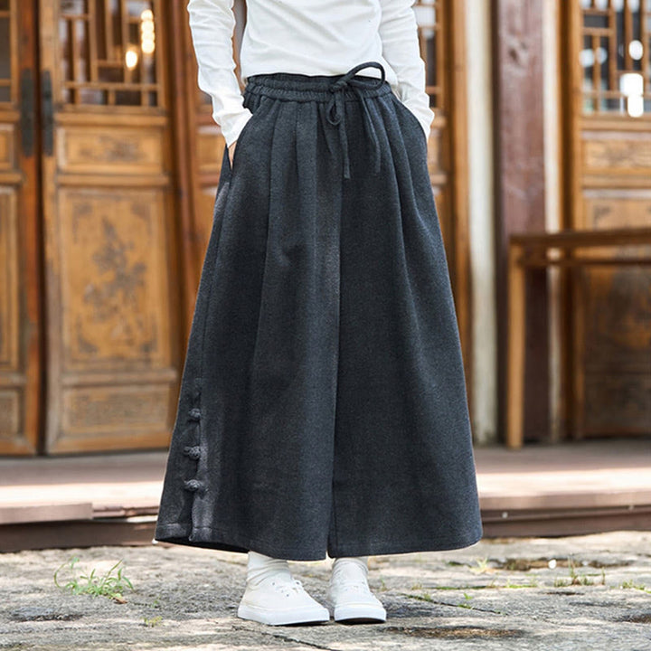 Męskie spodnie termiczne z szerokimi nogawkami i kieszeniami, z Buddha Stones , z materiału sztruksowego - image 4