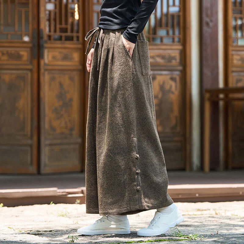 Męskie spodnie termiczne z szerokimi nogawkami i kieszeniami, z Buddha Stones , z materiału sztruksowego - image 12