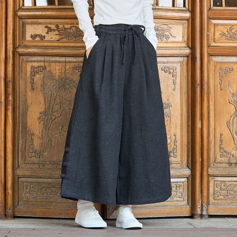 Męskie spodnie termiczne z szerokimi nogawkami i kieszeniami, z Buddha Stones , z materiału sztruksowego - image 0