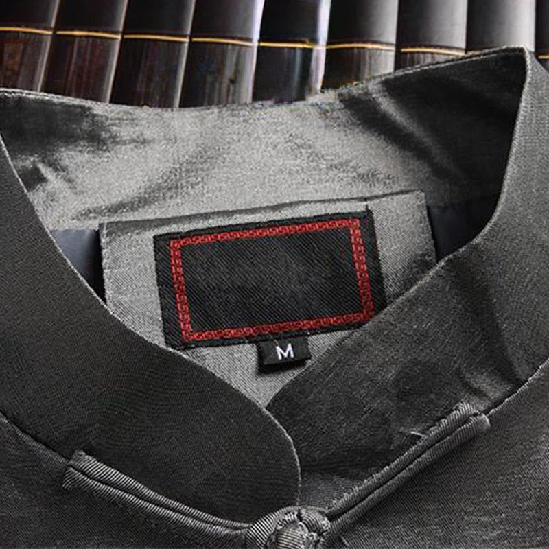 Buddha Stones, wiosna, jesień, haft smoka, męska kurtka z długim rękawem i guzikami - image 1