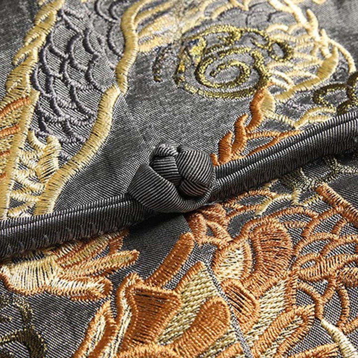 Buddha Stones, wiosna, jesień, haft smoka, męska kurtka z długim rękawem i guzikami - image 3